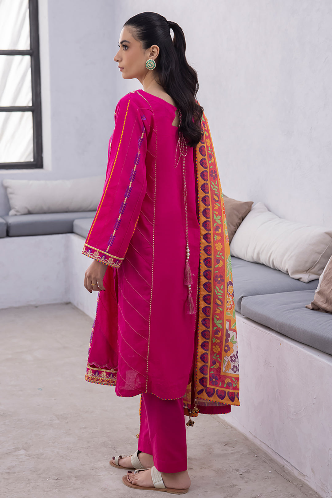 Zellbury | Unstitched 3 Piece Lawn | Embroidered Shirt Shalwar Dupatta - 1125 - Designer Dress with Intricate embroidery and embellishments. Shop elegent wedding dress at Maria Faisal.