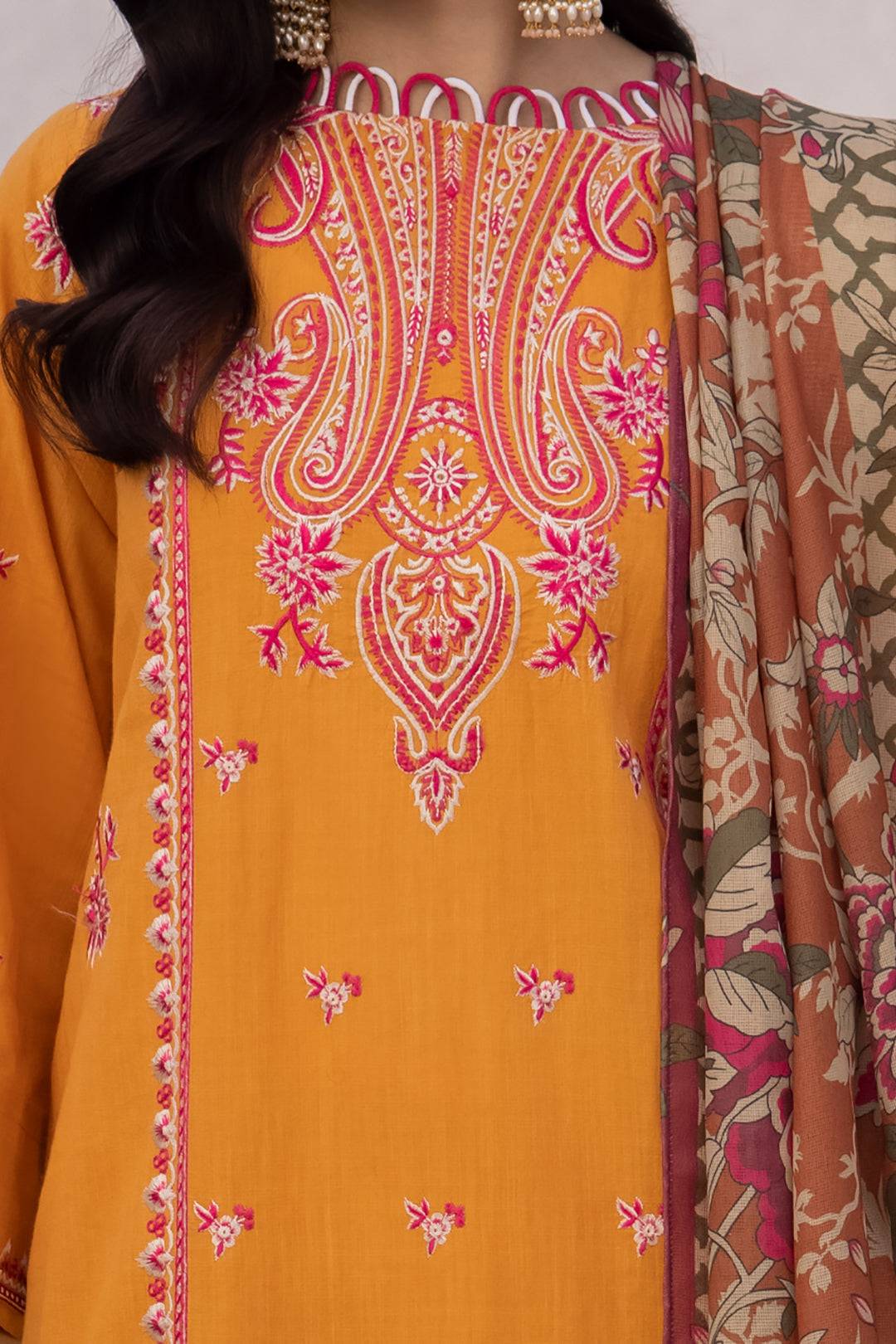 Zellbury | Unstitched 3 Piece Cambric | Embroidered Shirt Shalwar Dupatta - 1142 by Maria Faisal - Registered Vendor of : Zellbury Women - type : Signature Unstitched - 100% original wedding dresses
