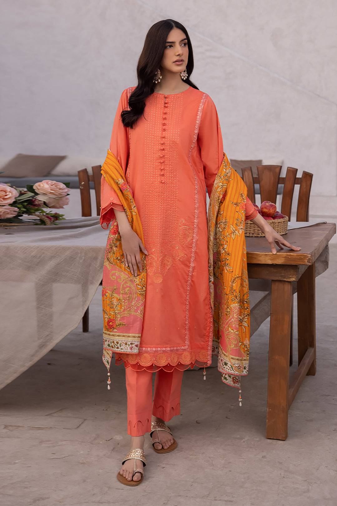 Zellbury | Unstitched 3 Piece Cambric | Embroidered Shirt Shalwar Dupatta - 1143 by Maria Faisal - Registered Vendor of : Zellbury Women - type : Signature Unstitched - 100% original wedding dresses
