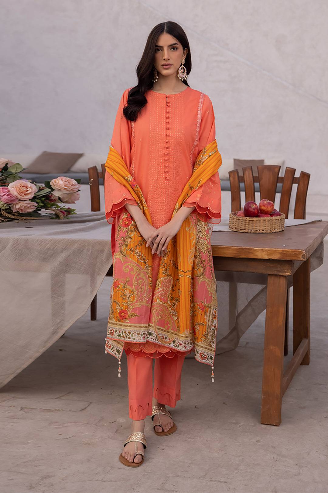 Zellbury | Unstitched 3 Piece Cambric | Embroidered Shirt Shalwar Dupatta - 1143 by Maria Faisal - Registered Vendor of : Zellbury Women - type : Signature Unstitched - 100% original wedding dresses