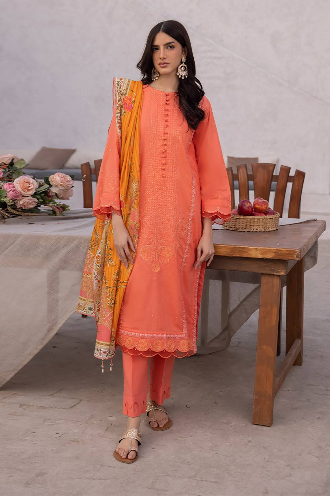 Zellbury | Unstitched 3 Piece Cambric | Embroidered Shirt Shalwar Dupatta - 1143 by Maria Faisal - Registered Vendor of : Zellbury Women - type : Signature Unstitched - 100% original wedding dresses