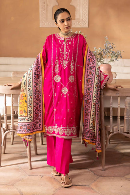 Zellbury | Unstitched 3 Piece Magenta | Embroidered Shirt Shalwar Dupatta - 1145 by Maria Faisal - Registered Vendor of : Zellbury Women - type : Signature Unstitched - 100% original wedding dresses