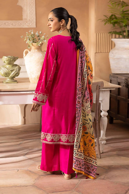 Zellbury | Unstitched 3 Piece Magenta | Embroidered Shirt Shalwar Dupatta - 1145 by Maria Faisal - Registered Vendor of : Zellbury Women - type : Signature Unstitched - 100% original wedding dresses