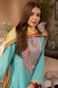 Zellbury | Unstitched 3 Piece Lawn | Embroidered Shirt Shalwar Dupatta - 1146 - Designer Dress with Intricate embroidery and embellishments. Shop elegent wedding dress at Maria Faisal.