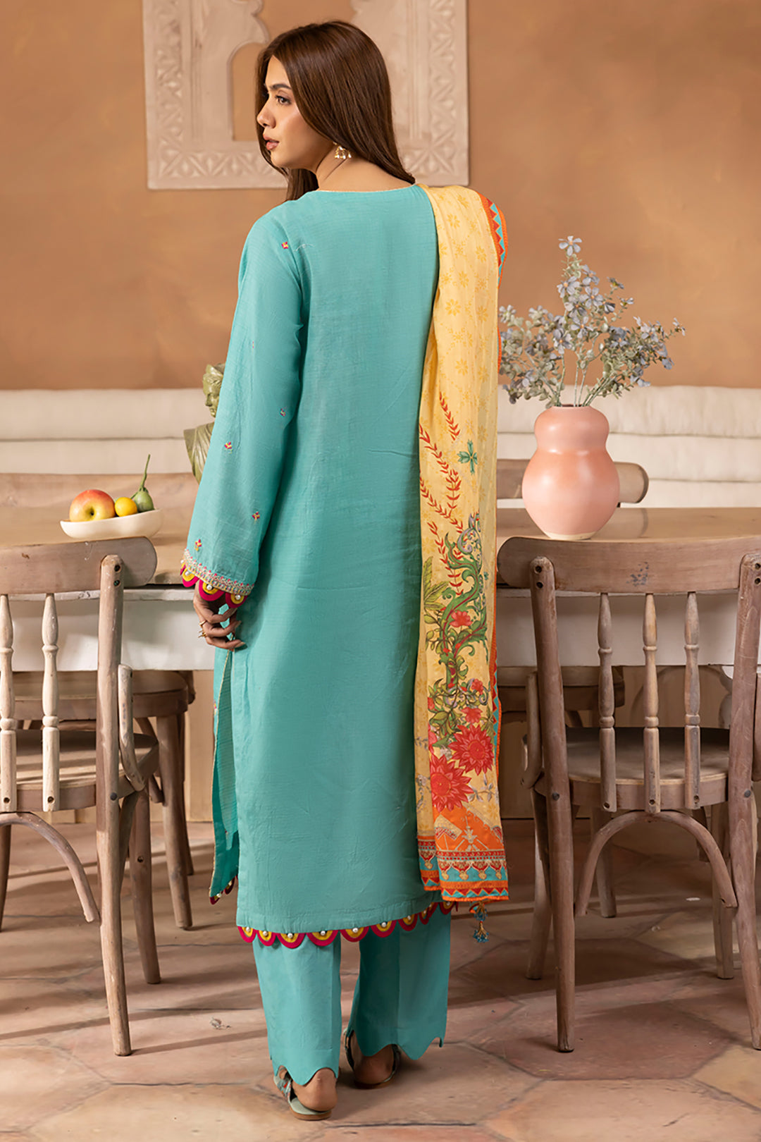 Zellbury | Unstitched 3 Piece Lawn | Embroidered Shirt Shalwar Dupatta - 1146 - Designer Dress with Intricate embroidery and embellishments. Shop elegent wedding dress at Maria Faisal.