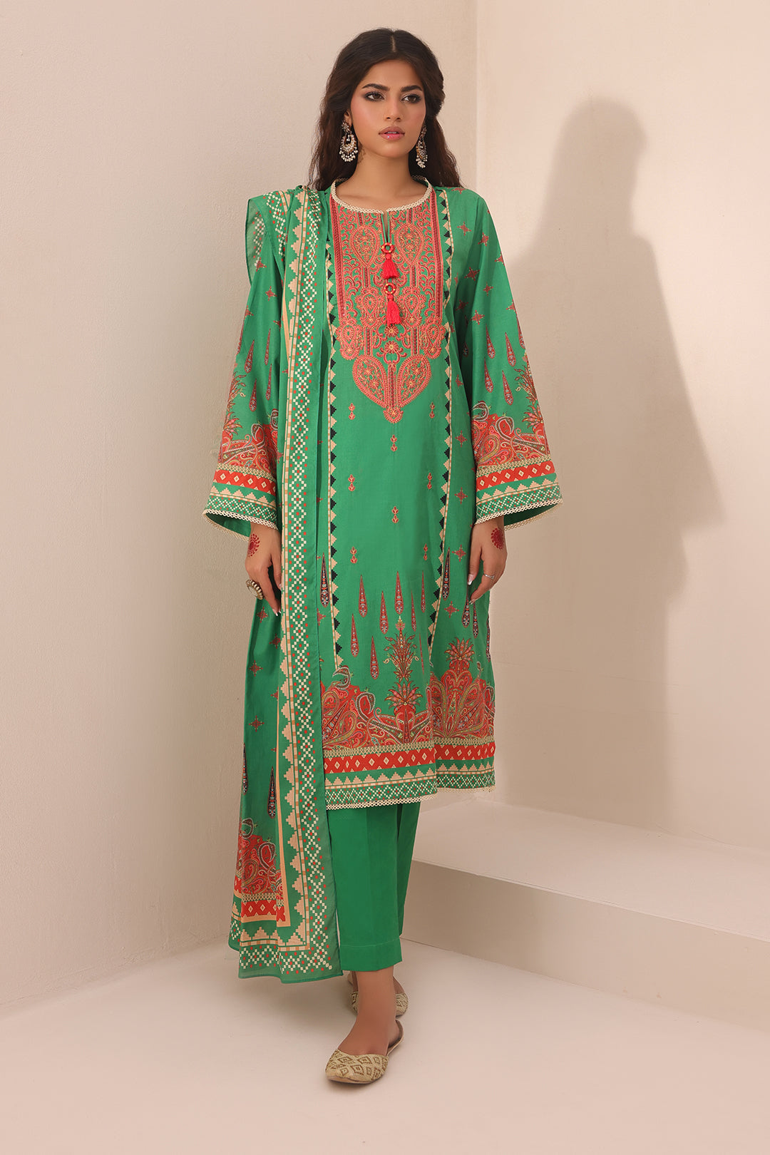 Zellbury | Unstitched 3 Piece Lawn | Embroidered Shirt Shalwar Dupatta - 1247 - Designer Dress with Intricate embroidery and embellishments. Shop elegent wedding dress at Maria Faisal.