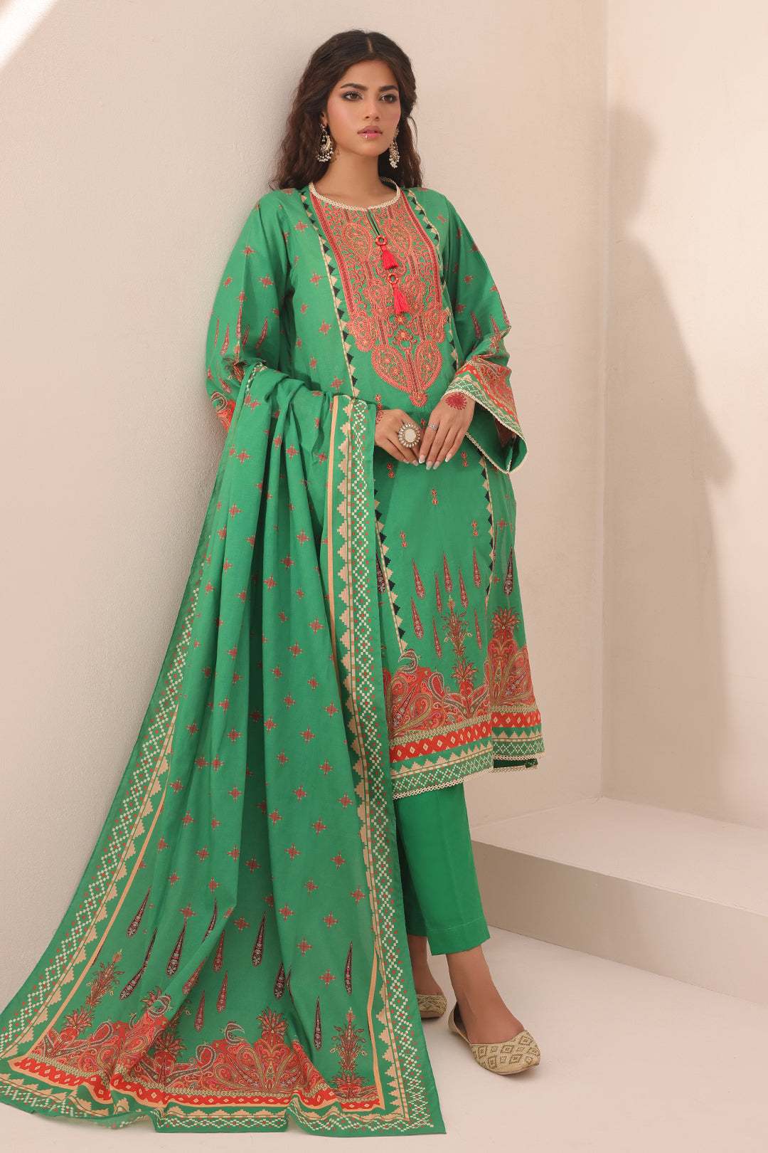 Zellbury | Unstitched 3 Piece Lawn | Embroidered Shirt Shalwar Dupatta - 1247 - Designer Dress with Intricate embroidery and embellishments. Shop elegent wedding dress at Maria Faisal.
