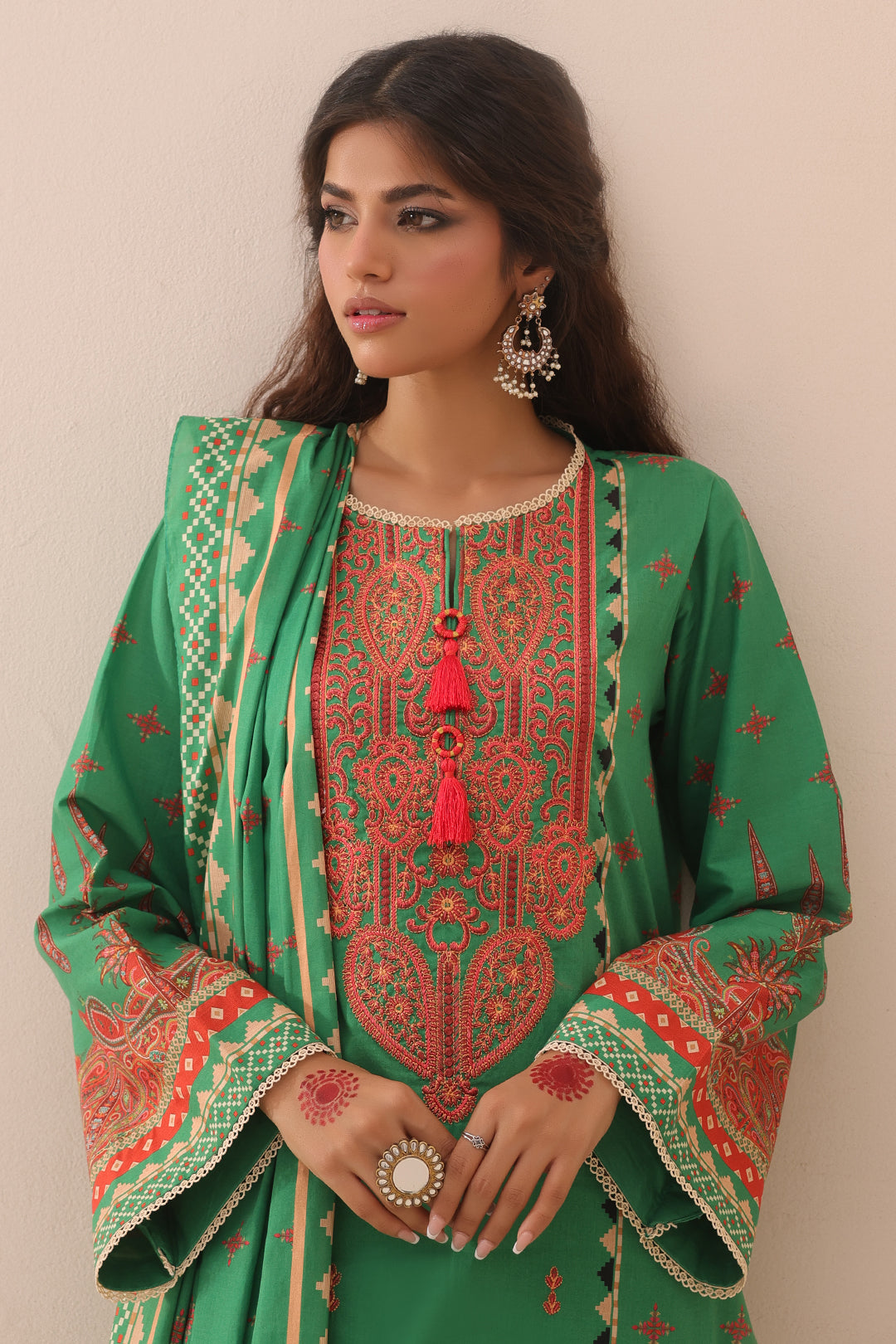 Zellbury | Unstitched 3 Piece Lawn | Embroidered Shirt Shalwar Dupatta - 1247 - Designer Dress with Intricate embroidery and embellishments. Shop elegent wedding dress at Maria Faisal.