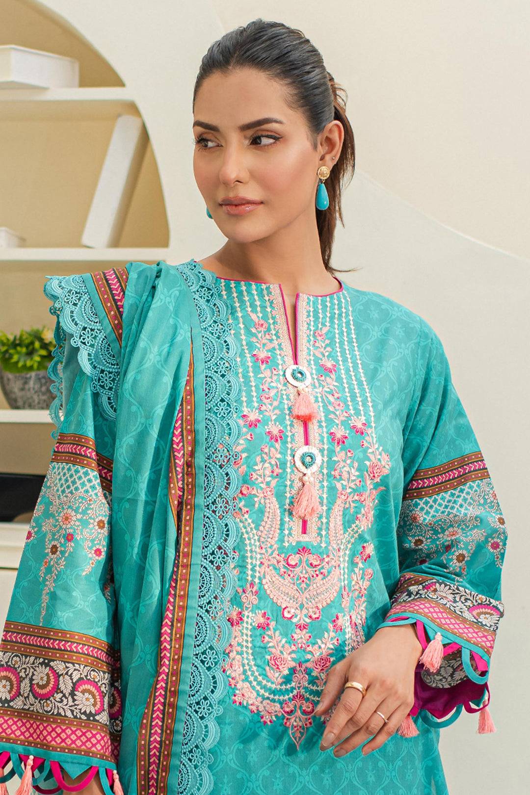 Zellbury | Unstitched 3 Piece Lawn | Embroidered Shirt Shalwar Dupatta - 1249 by Maria Faisal - Registered Vendor of : Zellbury Women - type : Essential Unstitched - 100% original wedding dresses