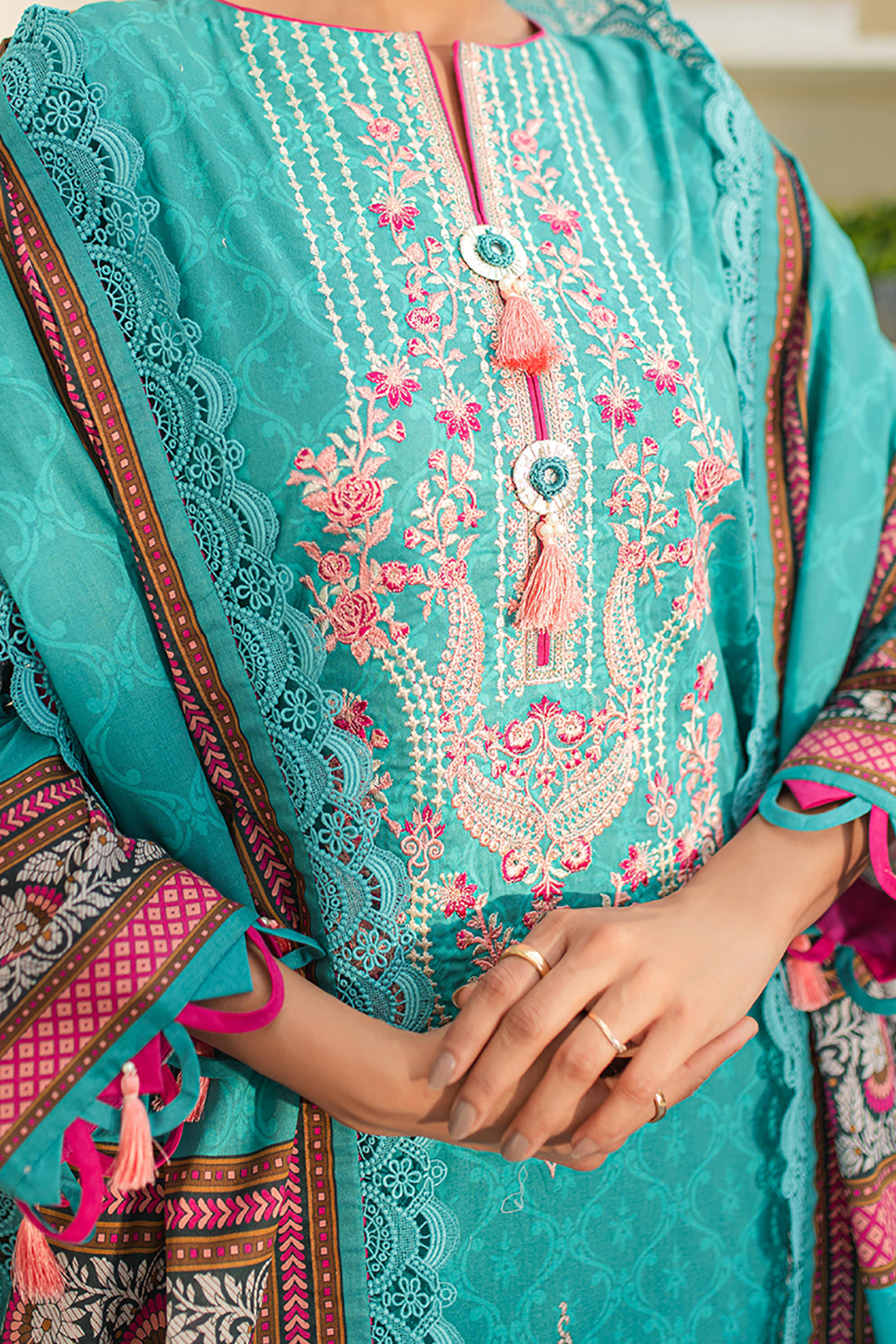 Zellbury | Unstitched 3 Piece Lawn | Embroidered Shirt Shalwar Dupatta - 1249 - Designer Dress with Intricate embroidery and embellishments. Shop elegent wedding dress at Maria Faisal.