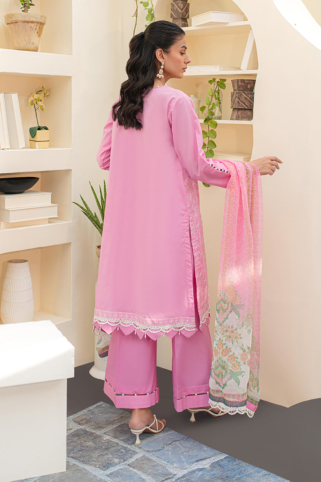 Zellbury | Unstitched 3 Piece Lawn | Embroidered Shirt Shalwar Dupatta - 1260 - Designer Dress with Intricate embroidery and embellishments. Shop elegent wedding dress at Maria Faisal.