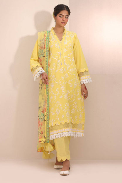 Zellbury | Unstitched 3 Piece Lawn | Embroidered Shirt Shalwar Dupatta - 1261 by Maria Faisal - Registered Vendor of : Zellbury Women - type : Essential Unstitched - 100% original wedding dresses