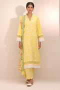 Zellbury | Unstitched 3 Piece Lawn | Embroidered Shirt Shalwar Dupatta - 1261 - Designer Dress with Intricate embroidery and embellishments. Shop elegent wedding dress at Maria Faisal.