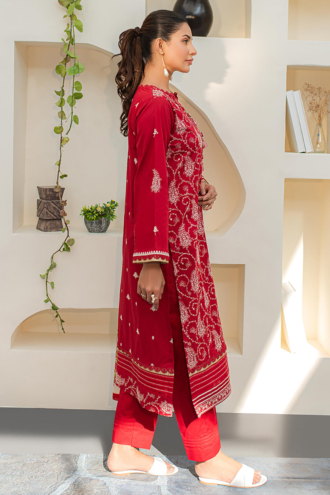 Zellbury | Unstitched 3 Piece Lawn | Embroidered Shirt Shalwar Dupatta - 1262 - Designer Dress with Intricate embroidery and embellishments. Shop elegent wedding dress at Maria Faisal.