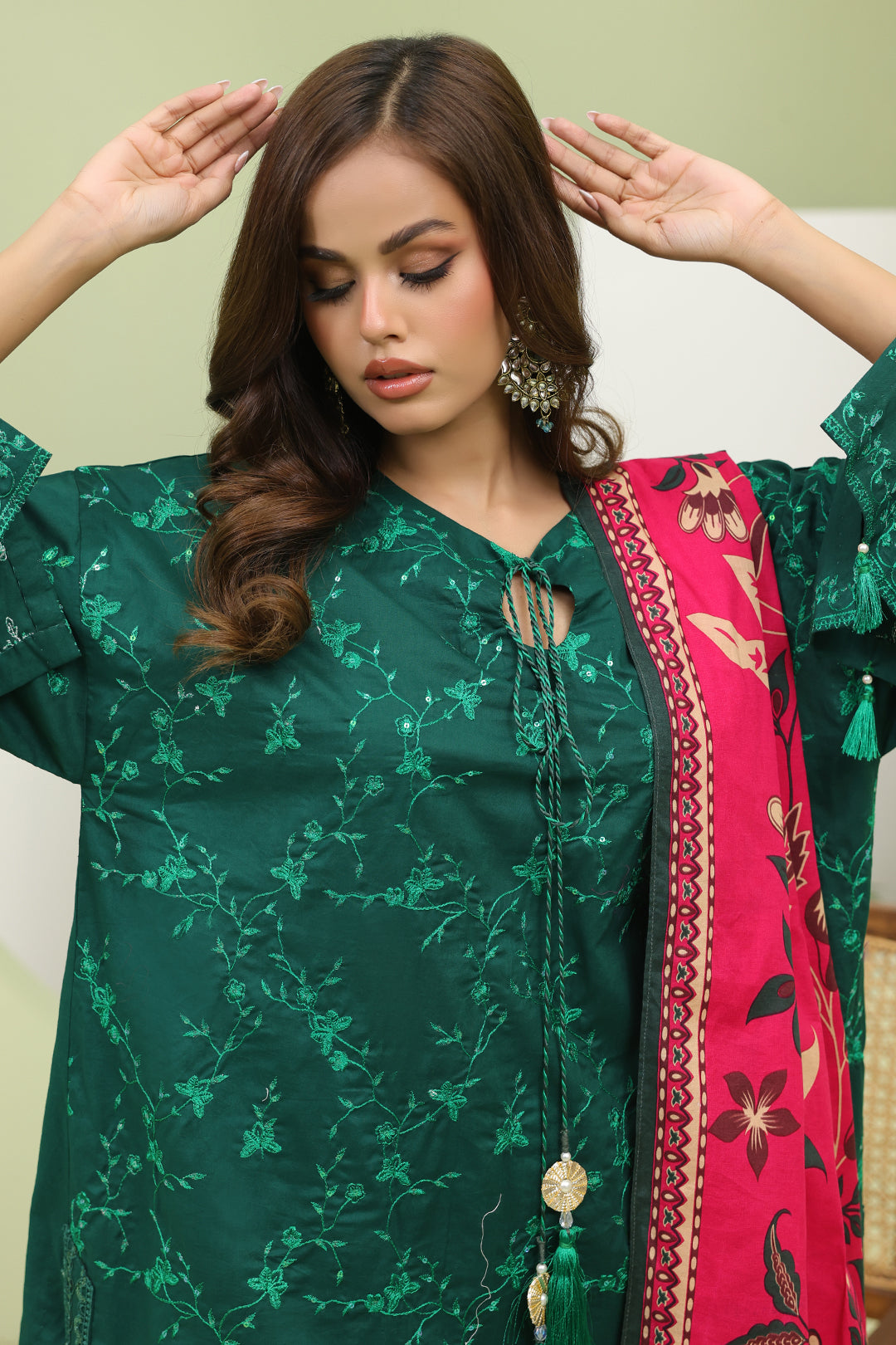 Zellbury | Unstitched 3 Piece Lawn | Embroidered Shirt Shalwar Dupatta - 1264 - Designer Dress with Intricate embroidery and embellishments. Shop elegent wedding dress at Maria Faisal.