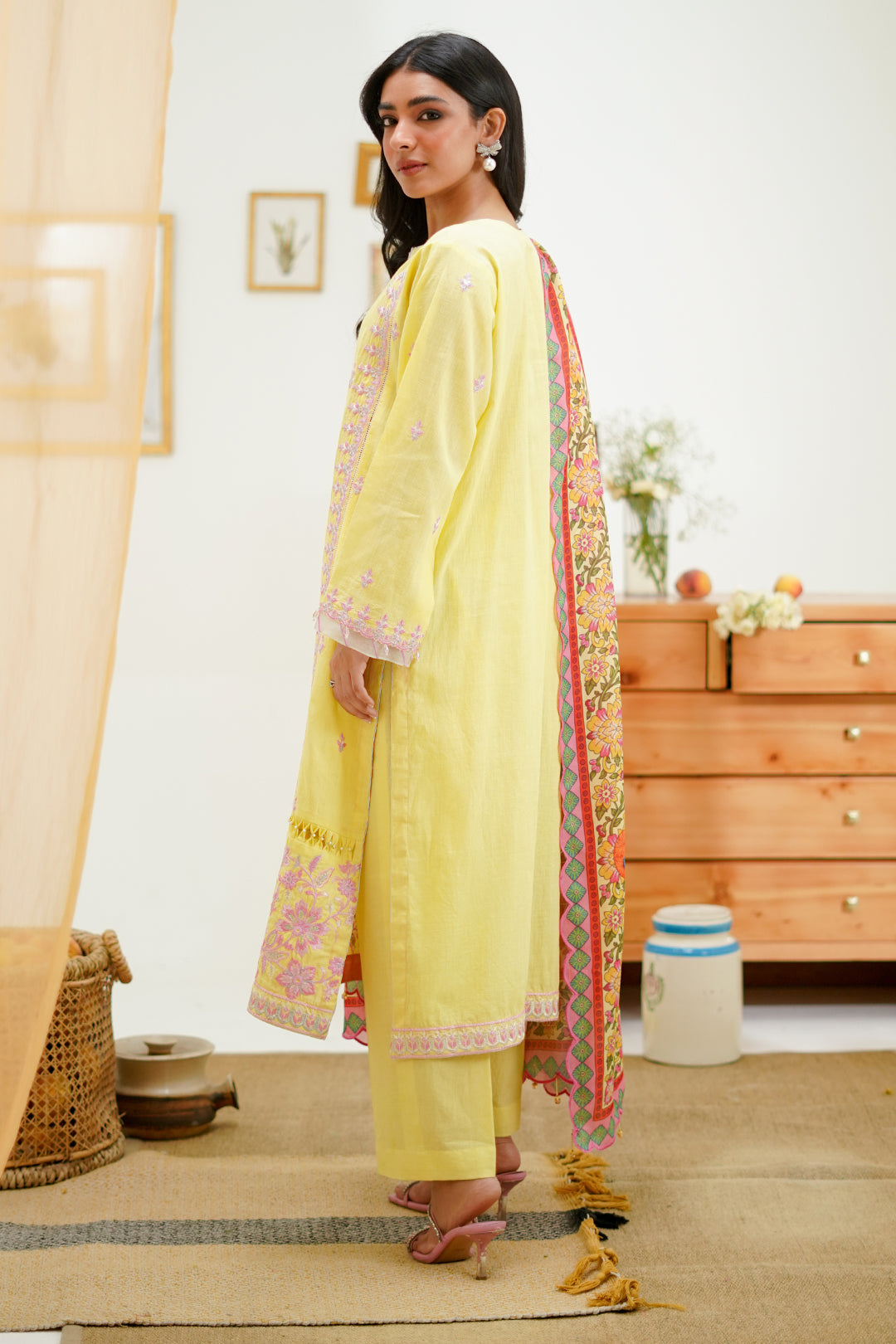 Zellbury | Unstitched 3 Piece Lawn | Embroidered Shirt Shalwar Dupatta - 1266 - Designer Dress with Intricate embroidery and embellishments. Shop elegent wedding dress at Maria Faisal.