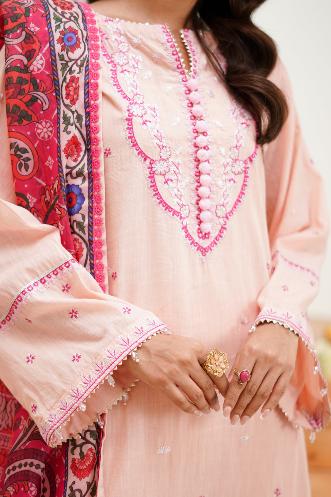 Zellbury | Unstitched 3 Piece Lawn | Embroidered Shirt Shalwar Dupatta - 1267 - Designer Dress with Intricate embroidery and embellishments. Shop elegent wedding dress at Maria Faisal.
