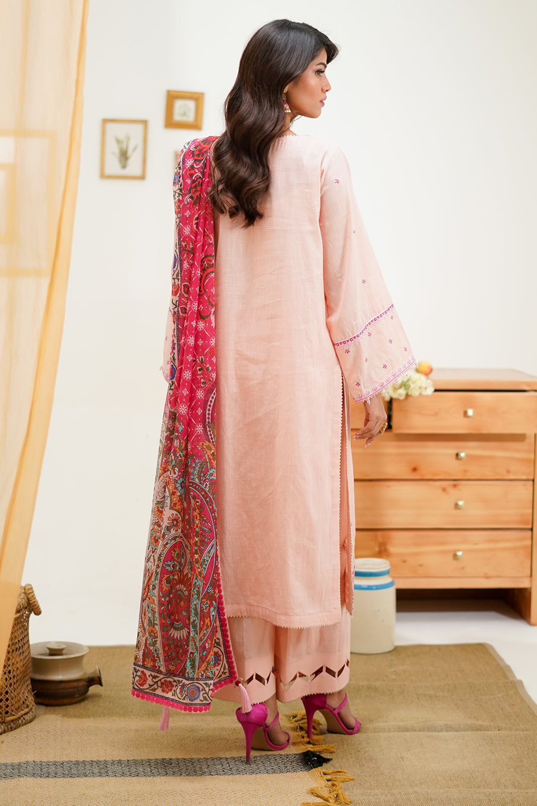 Zellbury | Unstitched 3 Piece Lawn | Embroidered Shirt Shalwar Dupatta - 1267 - Designer Dress with Intricate embroidery and embellishments. Shop elegent wedding dress at Maria Faisal.