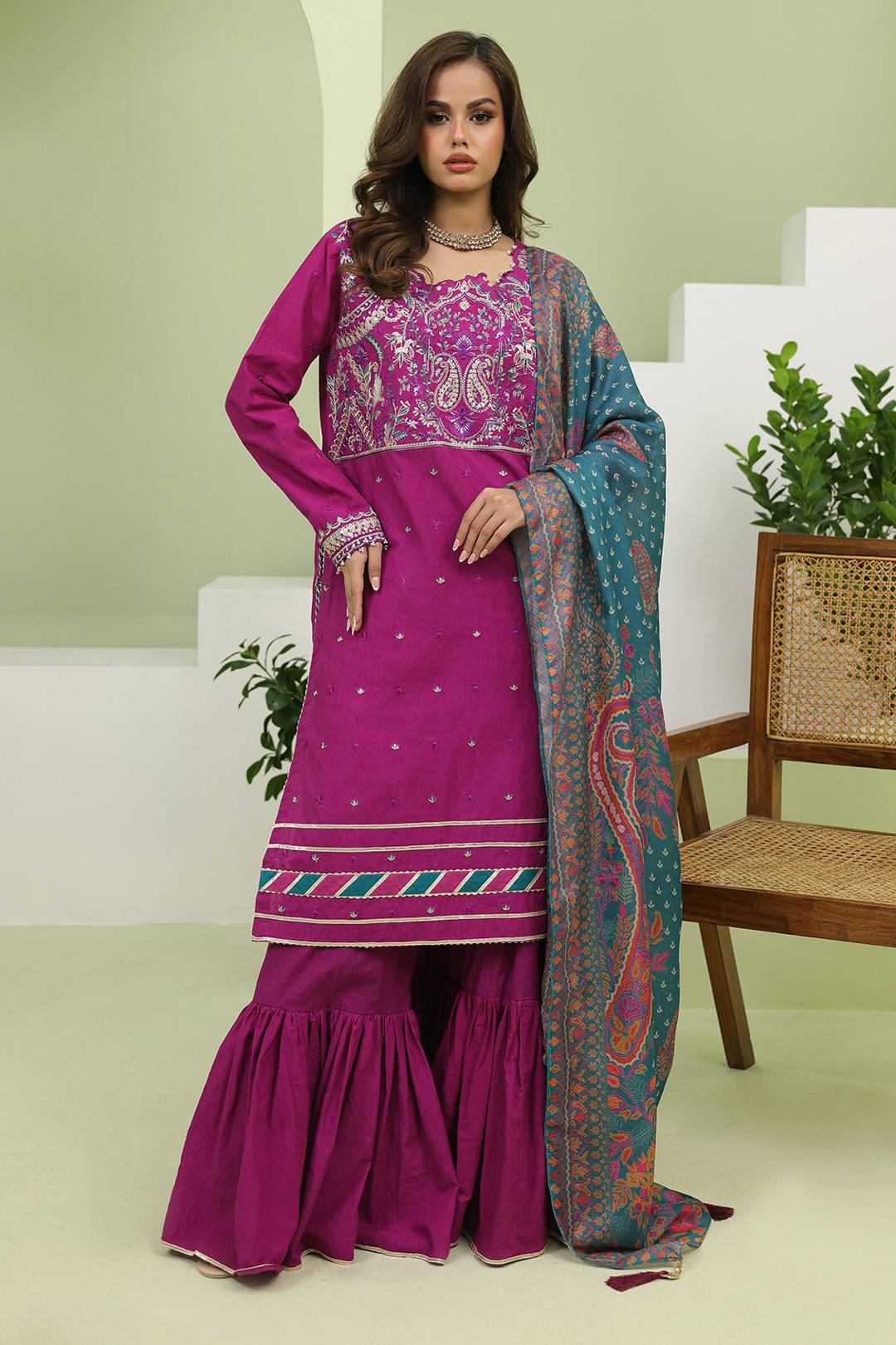 Zellbury | Unstitched 3 Piece Cambric | Embroidered Shirt Shalwar Dupatta - 1269 by Maria Faisal - Registered Vendor of : Zellbury Women - type : Signature Unstitched - 100% original wedding dresses