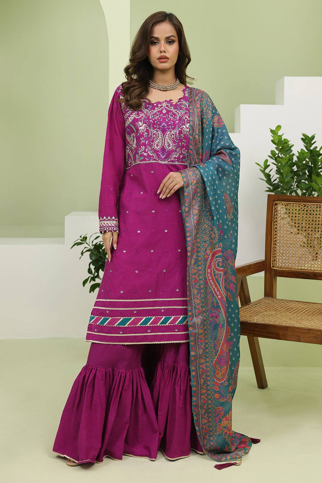 Zellbury | Unstitched 3 Piece Cambric | Embroidered Shirt Shalwar Dupatta - 1269 by Maria Faisal - Registered Vendor of : Zellbury Women - type : Signature Unstitched - 100% original wedding dresses