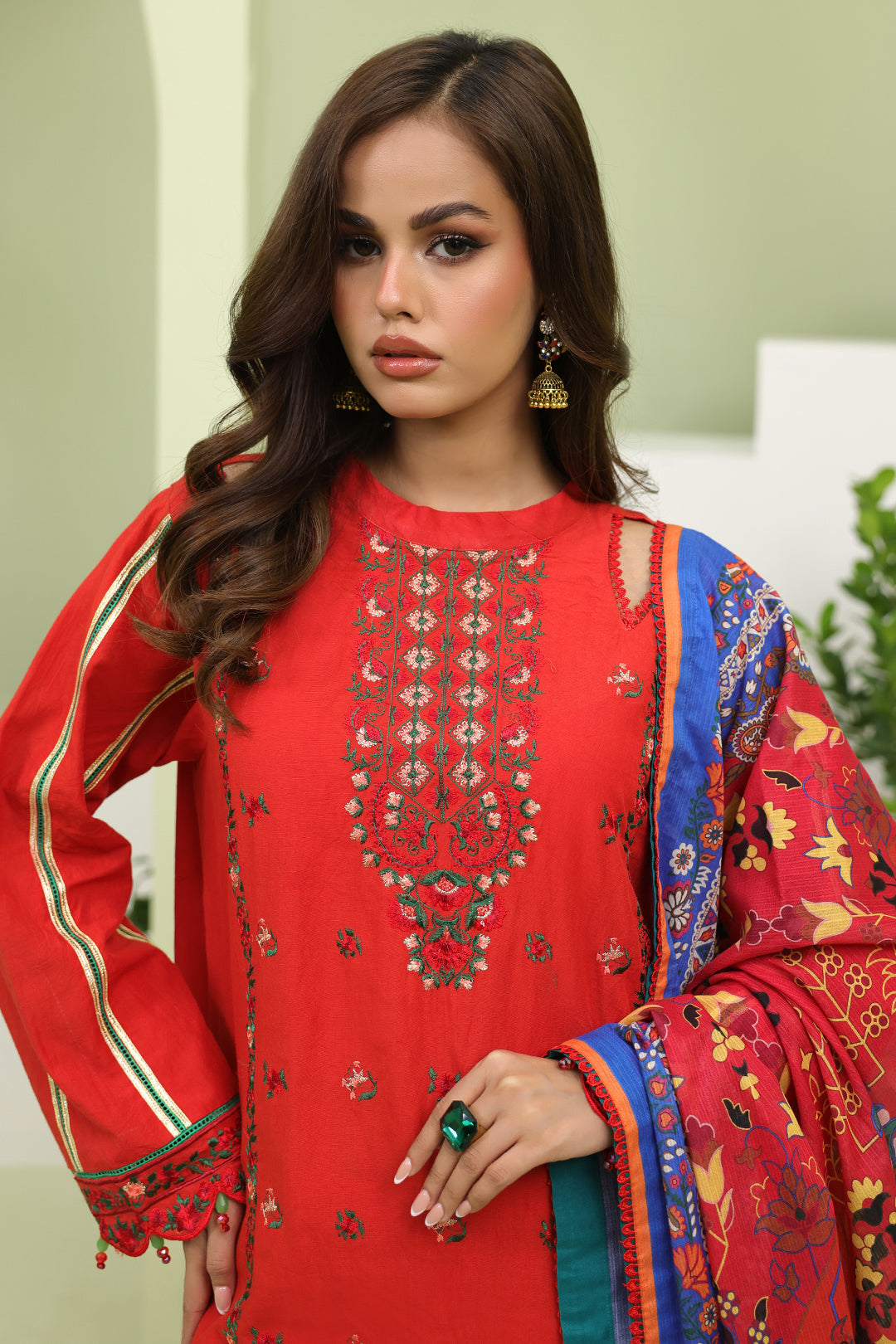 Zellbury | Unstitched 3 Piece Lawn | Embroidered Shirt Shalwar Dupatta - 1271 - Designer Dress with Intricate embroidery and embellishments. Shop elegent wedding dress at Maria Faisal.