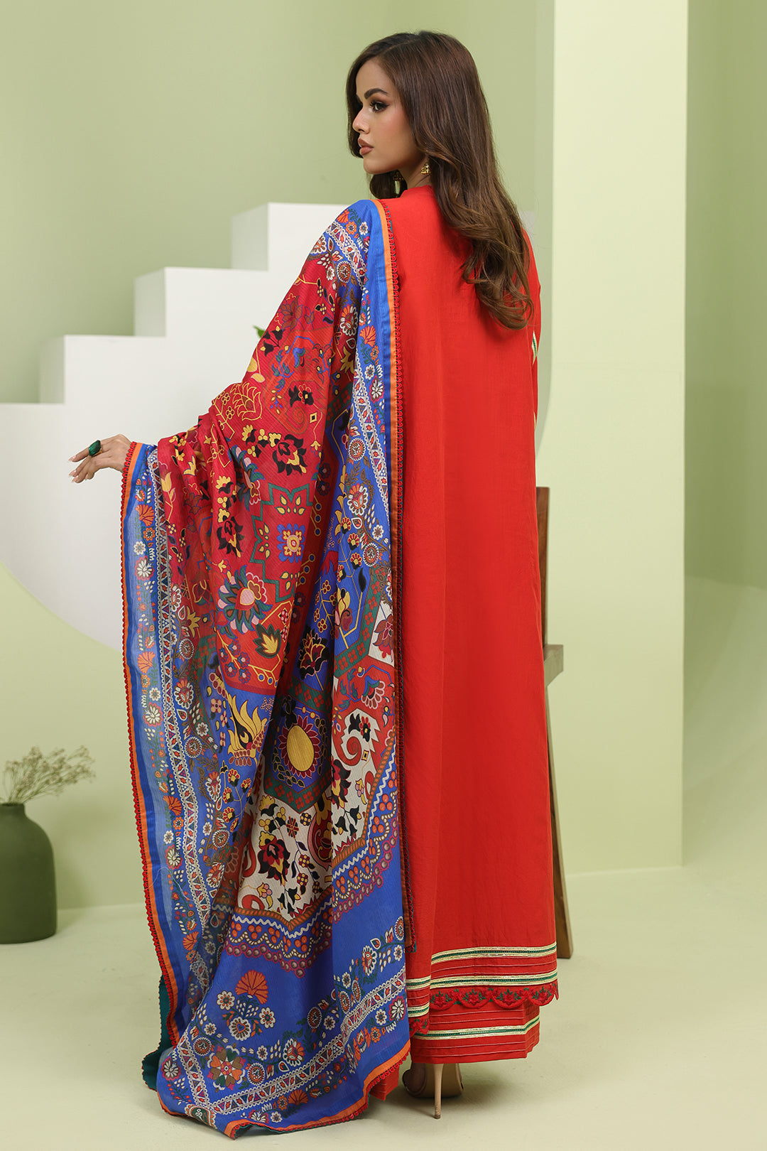 Zellbury | Unstitched 3 Piece Lawn | Embroidered Shirt Shalwar Dupatta - 1271 - Designer Dress with Intricate embroidery and embellishments. Shop elegent wedding dress at Maria Faisal.