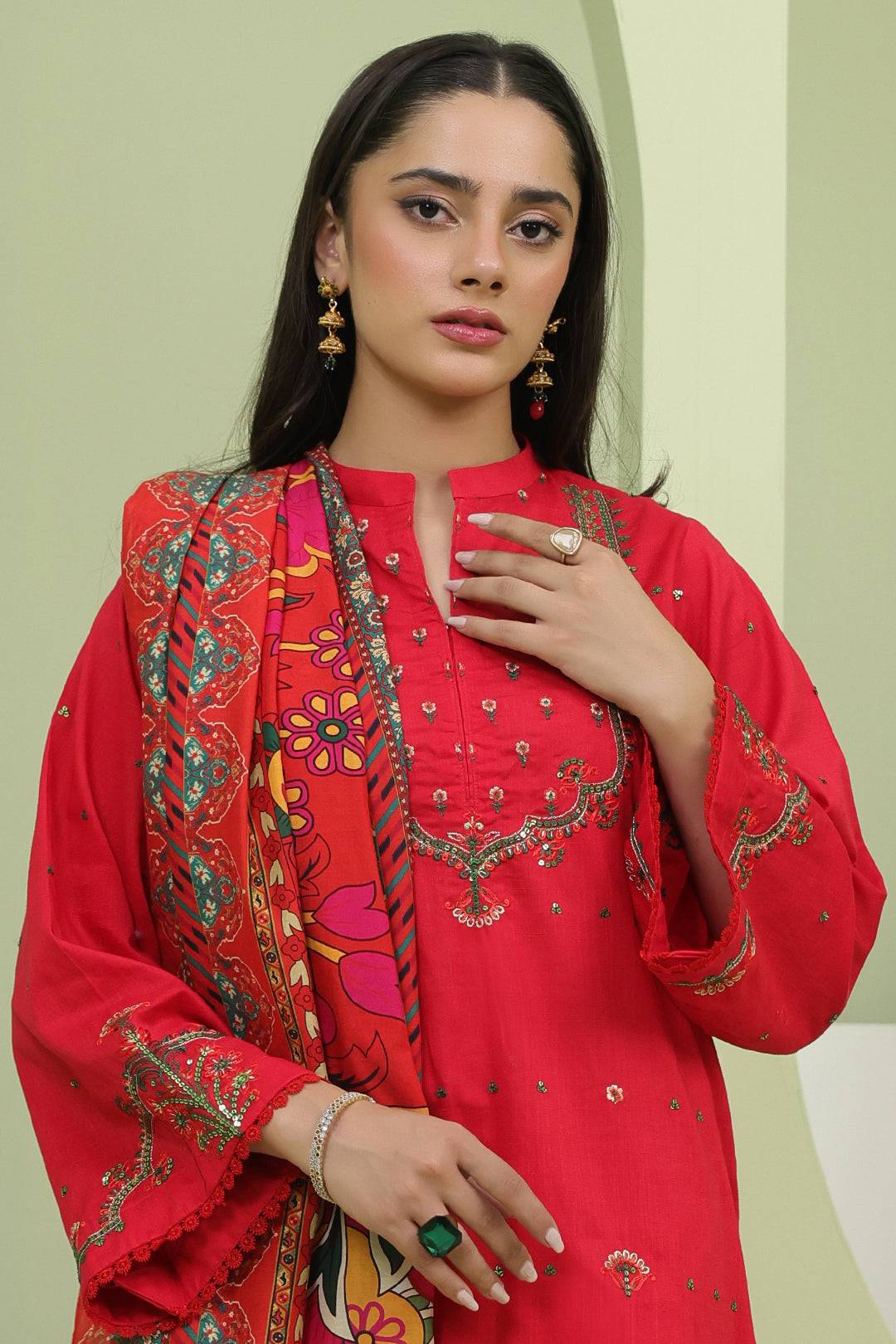Zellbury | Unstitched 3 Piece Slub | Embroidered Shirt Shalwar Dupatta - 1272 by Maria Faisal - Registered Vendor of : Zellbury Women - type : Signature Unstitched - 100% original wedding dresses