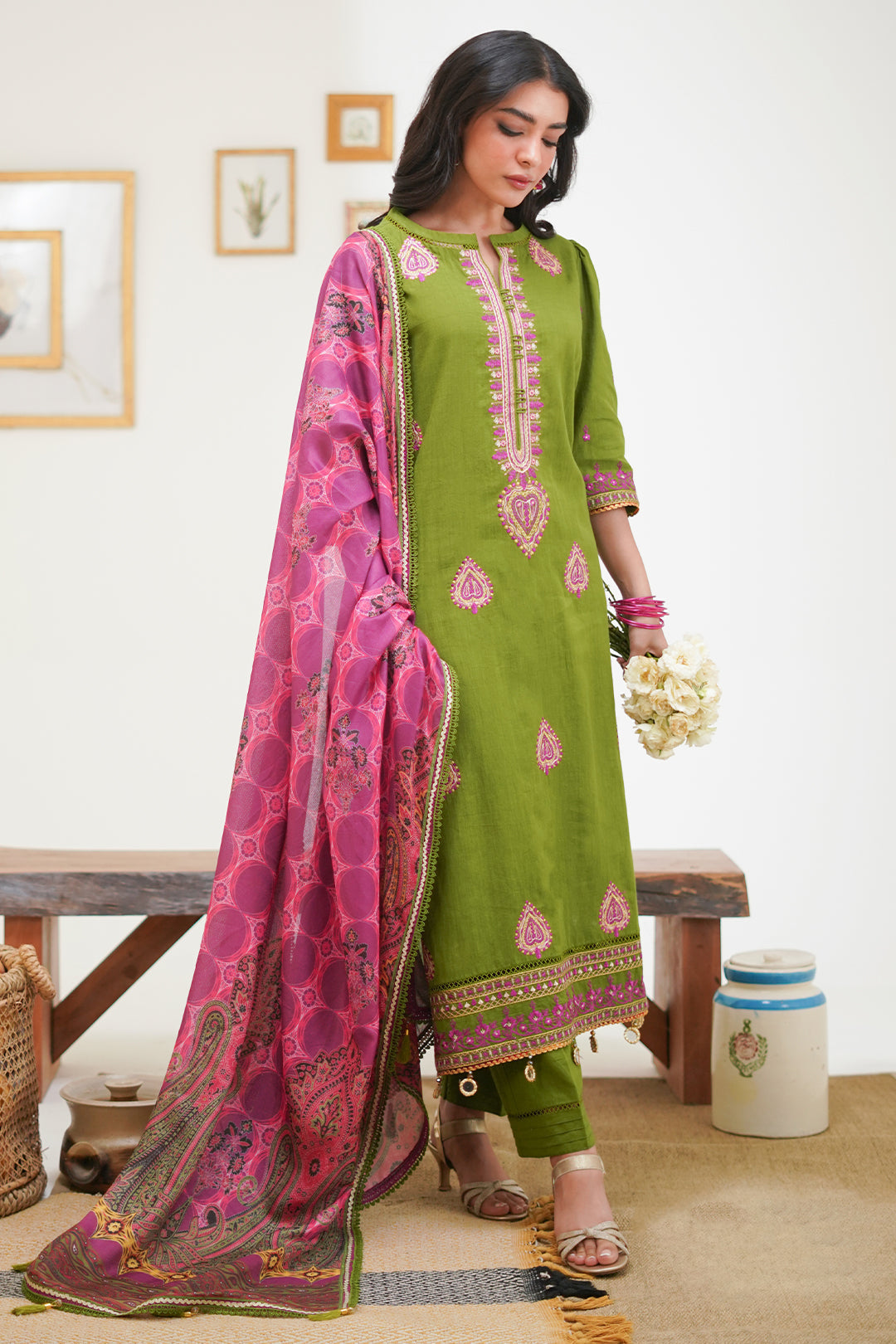 Zellbury | Unstitched 3 Piece Lawn | Embroidered Shirt Shalwar Dupatta - 1273 - Designer Dress with Intricate embroidery and embellishments. Shop elegent wedding dress at Maria Faisal.