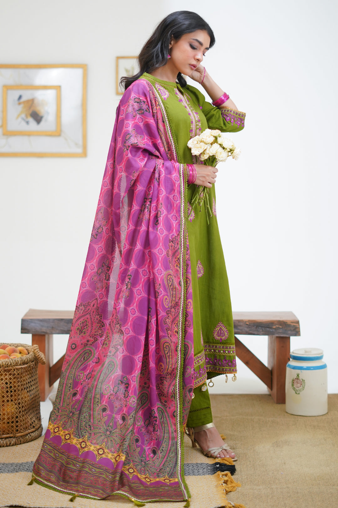 Zellbury | Unstitched 3 Piece Lawn | Embroidered Shirt Shalwar Dupatta - 1273 - Designer Dress with Intricate embroidery and embellishments. Shop elegent wedding dress at Maria Faisal.