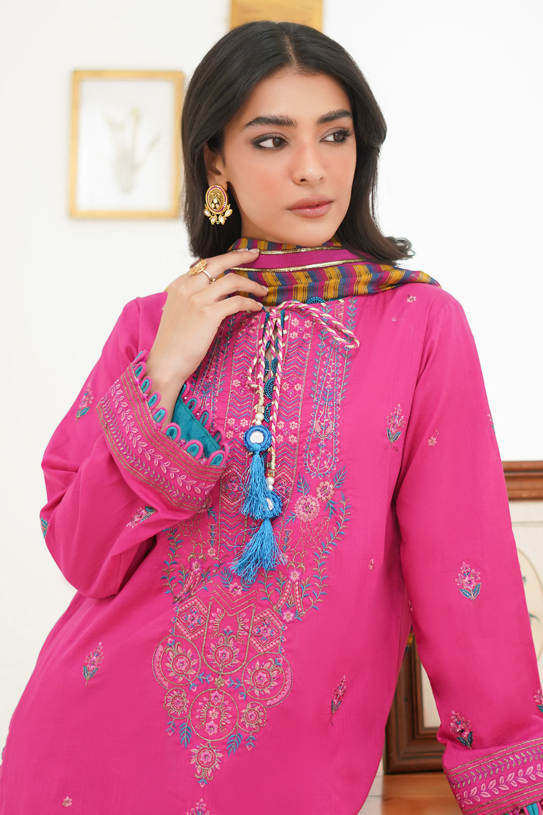 Zellbury | Unstitched 3 Piece Lawn | Embroidered Shirt Shalwar Dupatta - 1276 - Designer Dress with Intricate embroidery and embellishments. Shop elegent wedding dress at Maria Faisal.