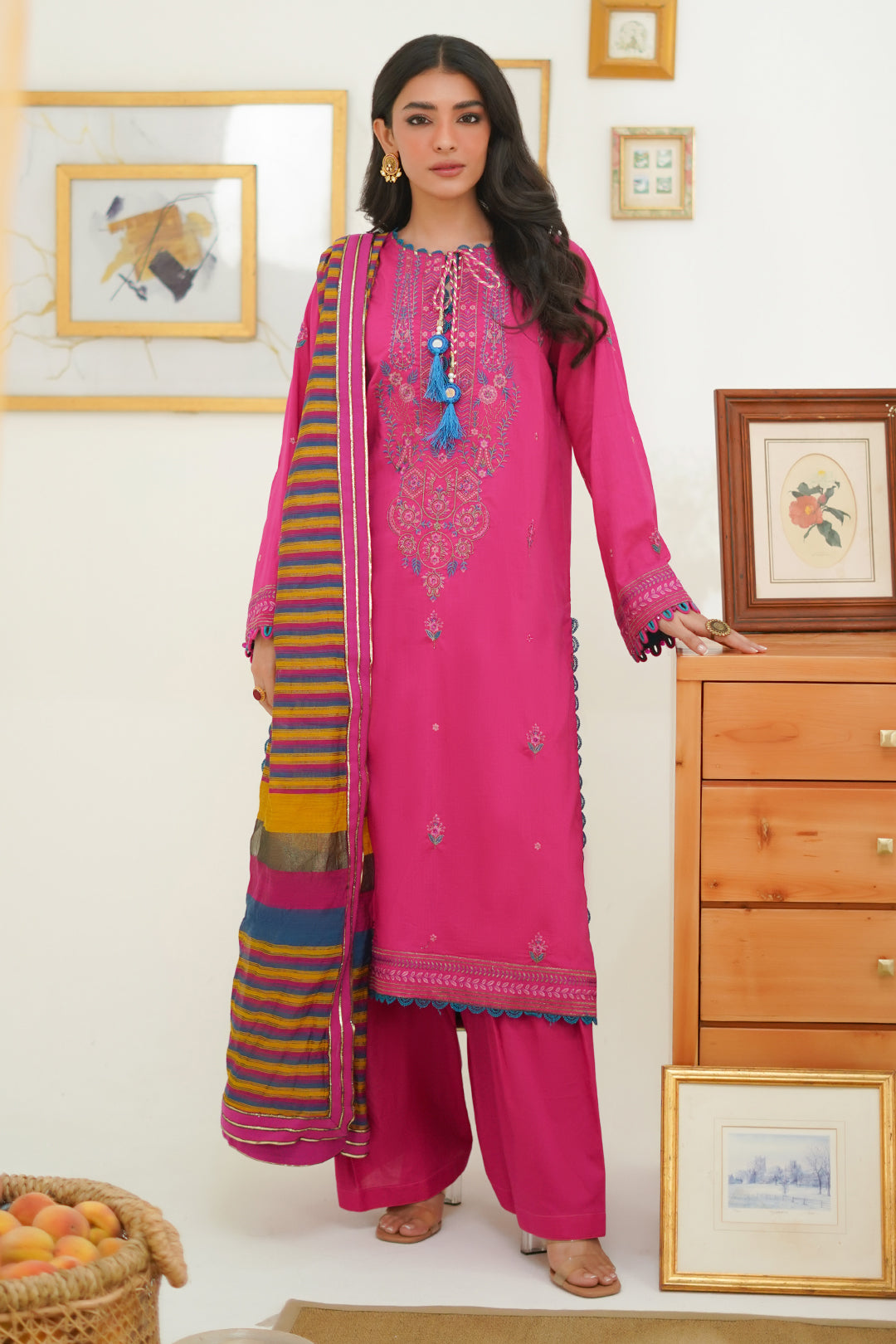 Zellbury | Unstitched 3 Piece Lawn | Embroidered Shirt Shalwar Dupatta - 1276 - Designer Dress with Intricate embroidery and embellishments. Shop elegent wedding dress at Maria Faisal.