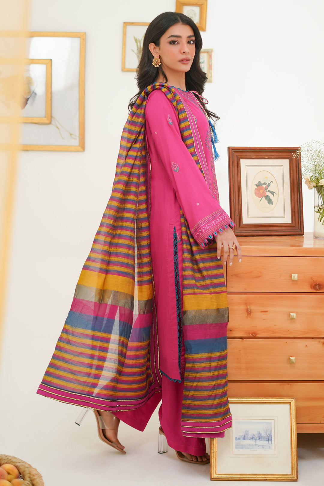 Zellbury | Unstitched 3 Piece Lawn | Embroidered Shirt Shalwar Dupatta - 1276 - Designer Dress with Intricate embroidery and embellishments. Shop elegent wedding dress at Maria Faisal.