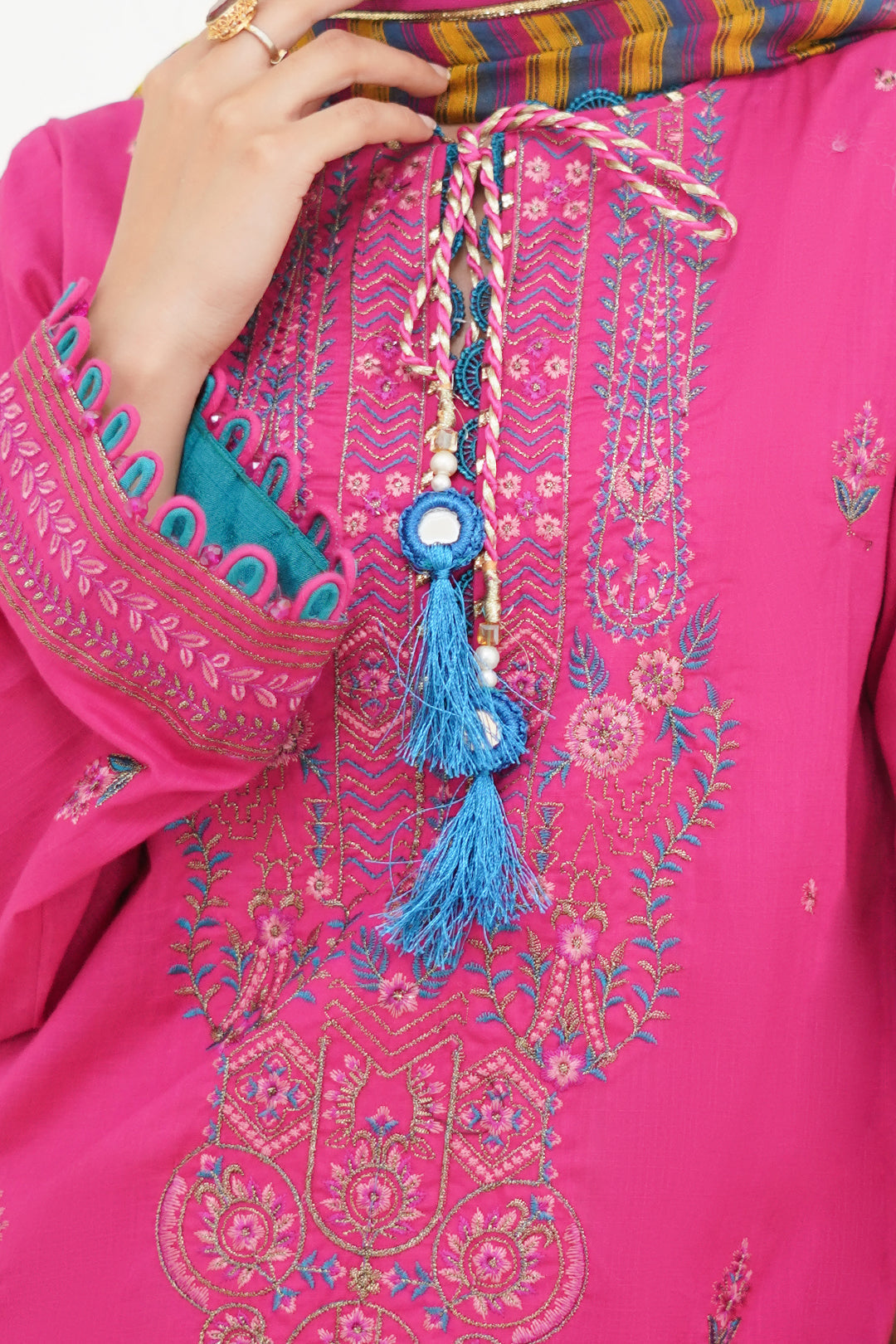 Zellbury | Unstitched 3 Piece Lawn | Embroidered Shirt Shalwar Dupatta - 1276 - Designer Dress with Intricate embroidery and embellishments. Shop elegent wedding dress at Maria Faisal.