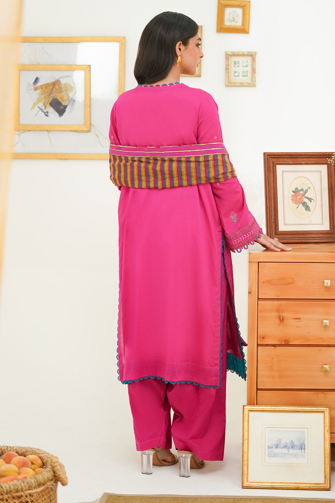 Zellbury | Unstitched 3 Piece Lawn | Embroidered Shirt Shalwar Dupatta - 1276 - Designer Dress with Intricate embroidery and embellishments. Shop elegent wedding dress at Maria Faisal.