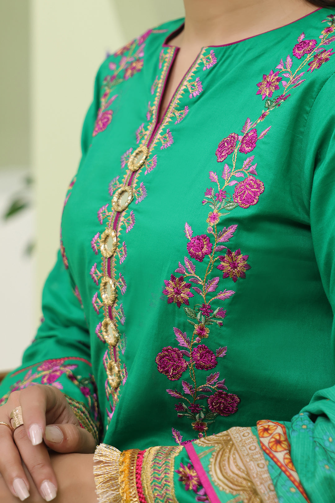 Zellbury | Unstitched 3 Piece Slub | Embroidered Shirt Shalwar Dupatta - 1283 - Designer Dress with Intricate embroidery and embellishments. Shop elegent wedding dress at Maria Faisal.