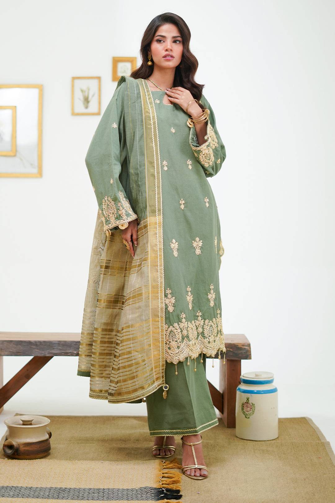 Zellbury | Unstitched 3 Piece Cambric | Embroidered Shirt Shalwar Dupatta - 1284 by Maria Faisal - Registered Vendor of : Zellbury Women - type : Signature Unstitched - 100% original wedding dresses