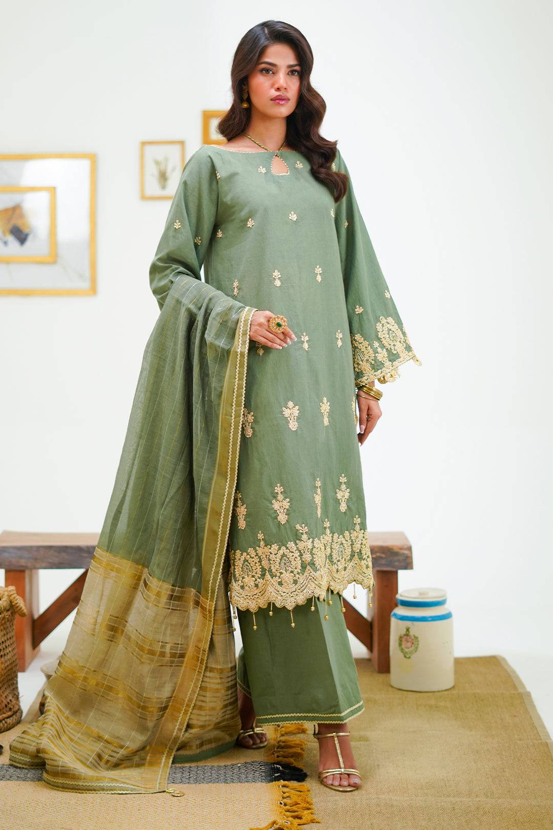 Zellbury | Unstitched 3 Piece Cambric | Embroidered Shirt Shalwar Dupatta - 1284 by Maria Faisal - Registered Vendor of : Zellbury Women - type : Signature Unstitched - 100% original wedding dresses