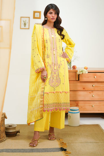 Zellbury | Unstitched 3 Piece Lawn | Embroidered Shirt Shalwar Dupatta - 1285 - Designer Dress with Intricate embroidery and embellishments. Shop elegent wedding dress at Maria Faisal.