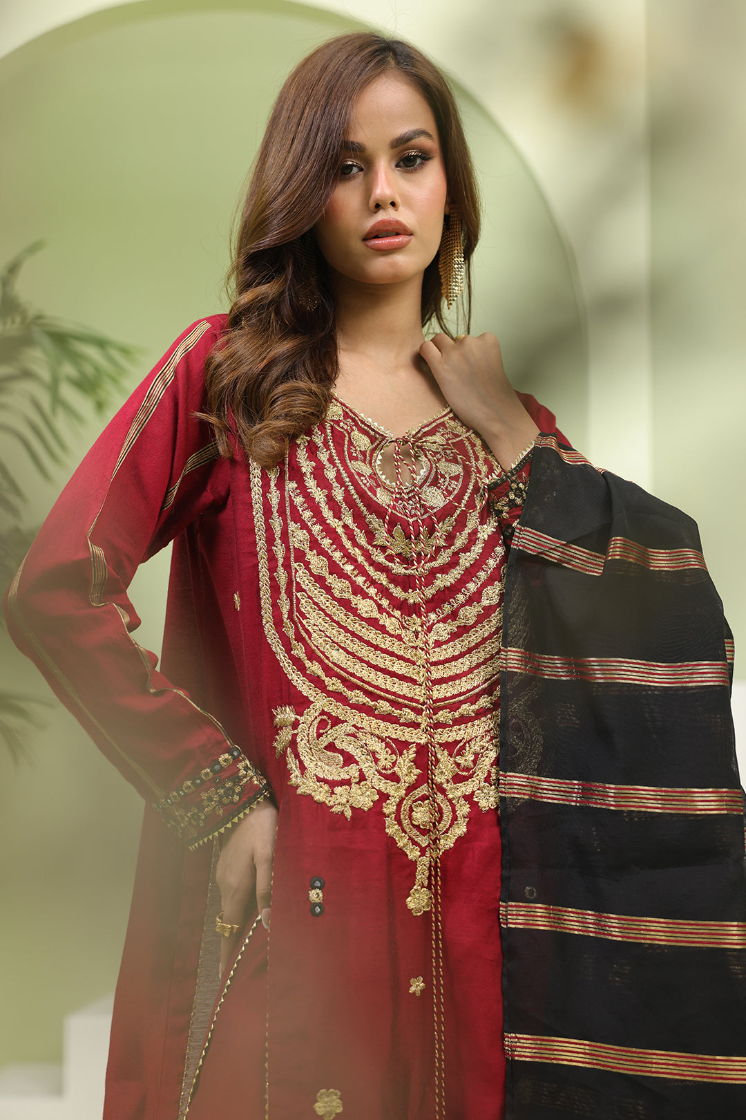 Zellbury | Unstitched 3 Piece Yarn | Embroidered Shirt Shalwar Dupatta - 1294 - Designer Dress with Intricate embroidery and embellishments. Shop elegent wedding dress at Maria Faisal.