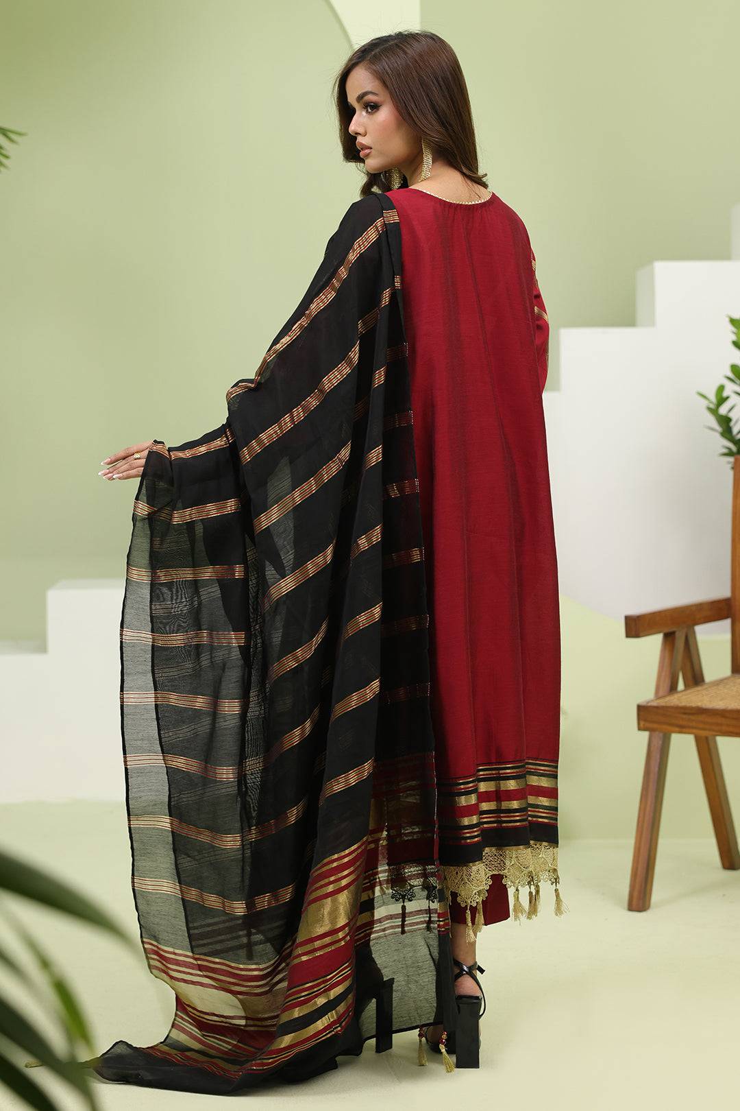 Zellbury | Unstitched 3 Piece Yarn | Embroidered Shirt Shalwar Dupatta - 1294 by Maria Faisal - Registered Vendor of : Zellbury Women - type : Signature Unstitched - 100% original wedding dresses