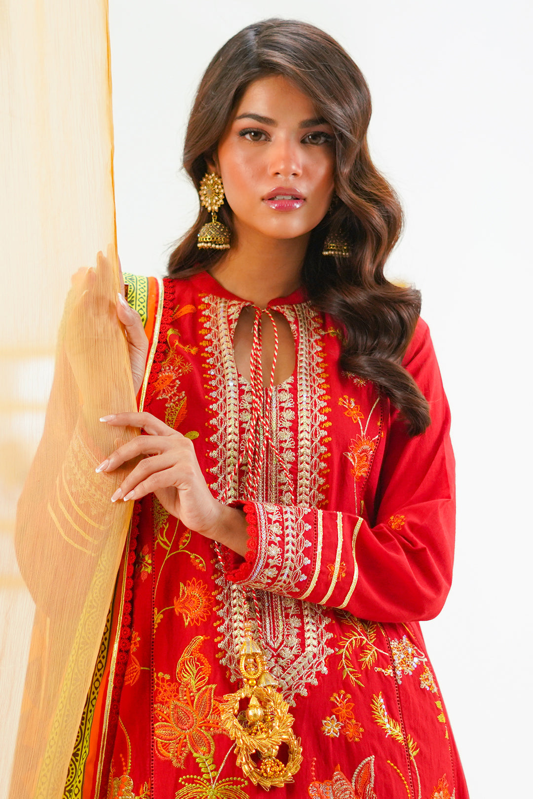 Zellbury | Unstitched 3 Piece Lawn | Embroidered Shirt Shalwar Dupatta - 1295 - Designer Dress with Intricate embroidery and embellishments. Shop elegent wedding dress at Maria Faisal.