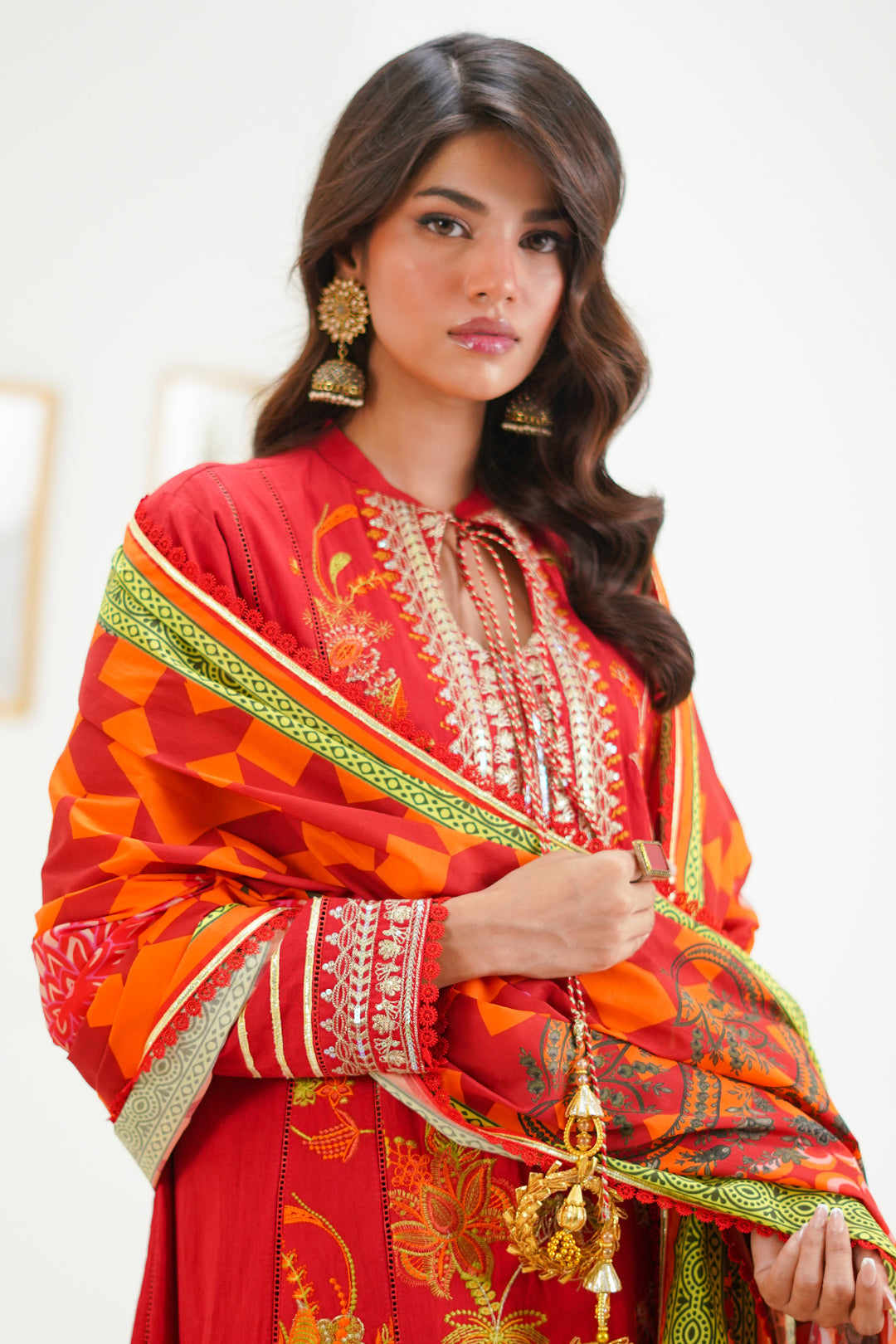 Zellbury | Unstitched 3 Piece Lawn | Embroidered Shirt Shalwar Dupatta - 1295 - Designer Dress with Intricate embroidery and embellishments. Shop elegent wedding dress at Maria Faisal.