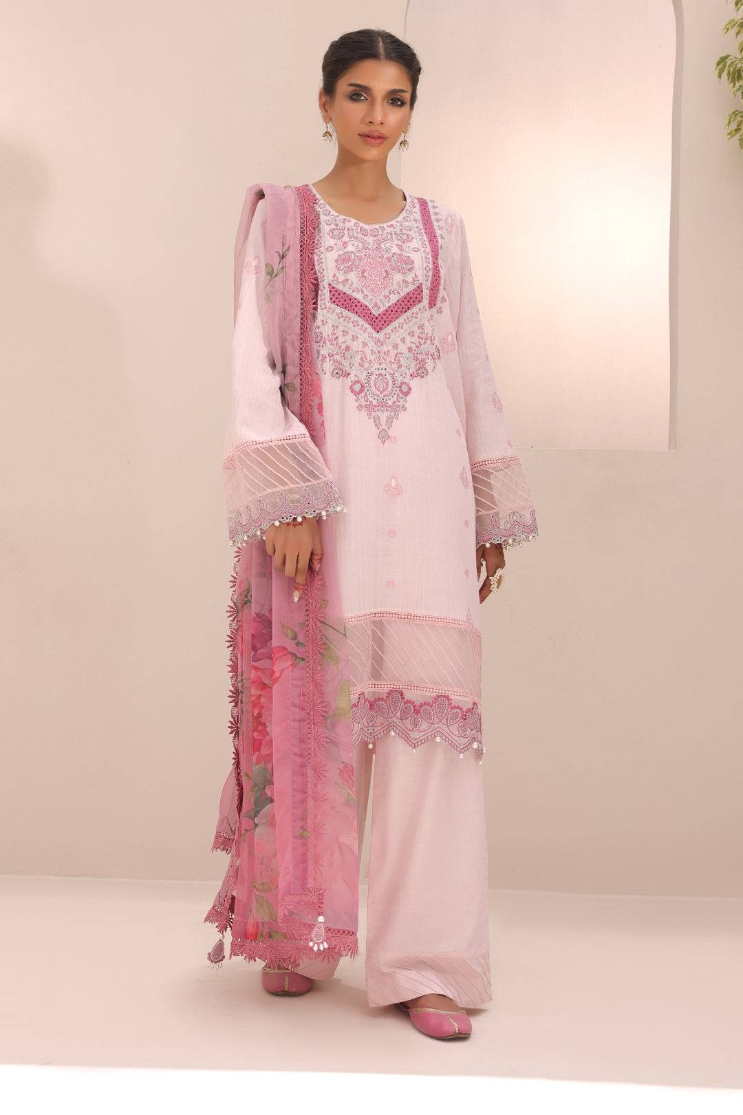 Zellbury | Unstitched 3 Piece Cambric | Embroidered Shirt Shalwar Dupatta - 1543 by Maria Faisal - Registered Vendor of : Zellbury Women - type : Signature Unstitched - 100% original wedding dresses