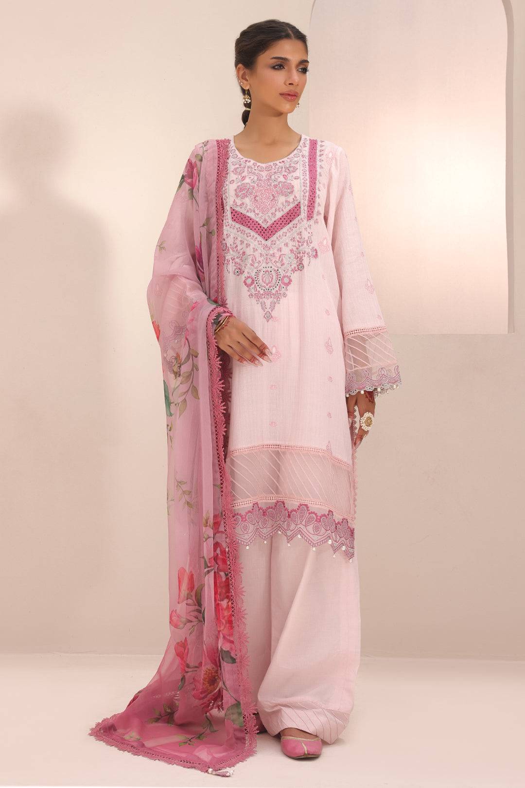 Zellbury | Unstitched 3 Piece Cambric | Embroidered Shirt Shalwar Dupatta - 1543 by Maria Faisal - Registered Vendor of : Zellbury Women - type : Signature Unstitched - 100% original wedding dresses