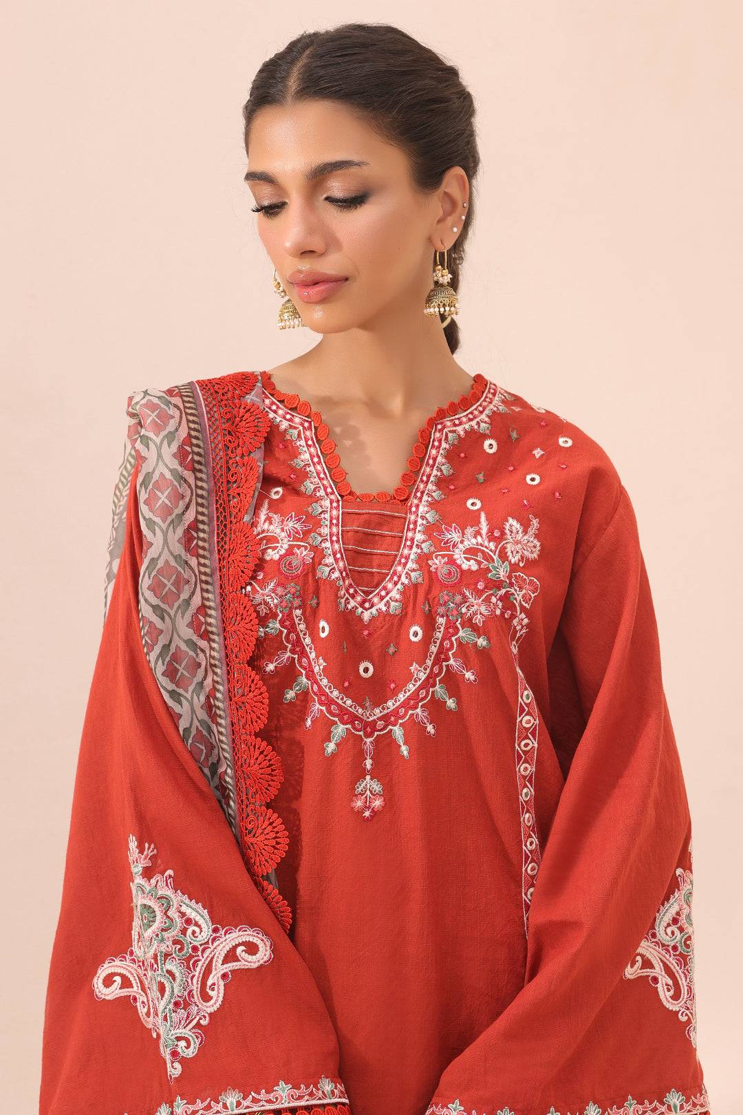 Zellbury | Unstitched 3 Piece Cambric | Embroidered Shirt Shalwar Dupatta - 1544 by Maria Faisal - Registered Vendor of : Zellbury Women - type : Signature Unstitched - 100% original wedding dresses