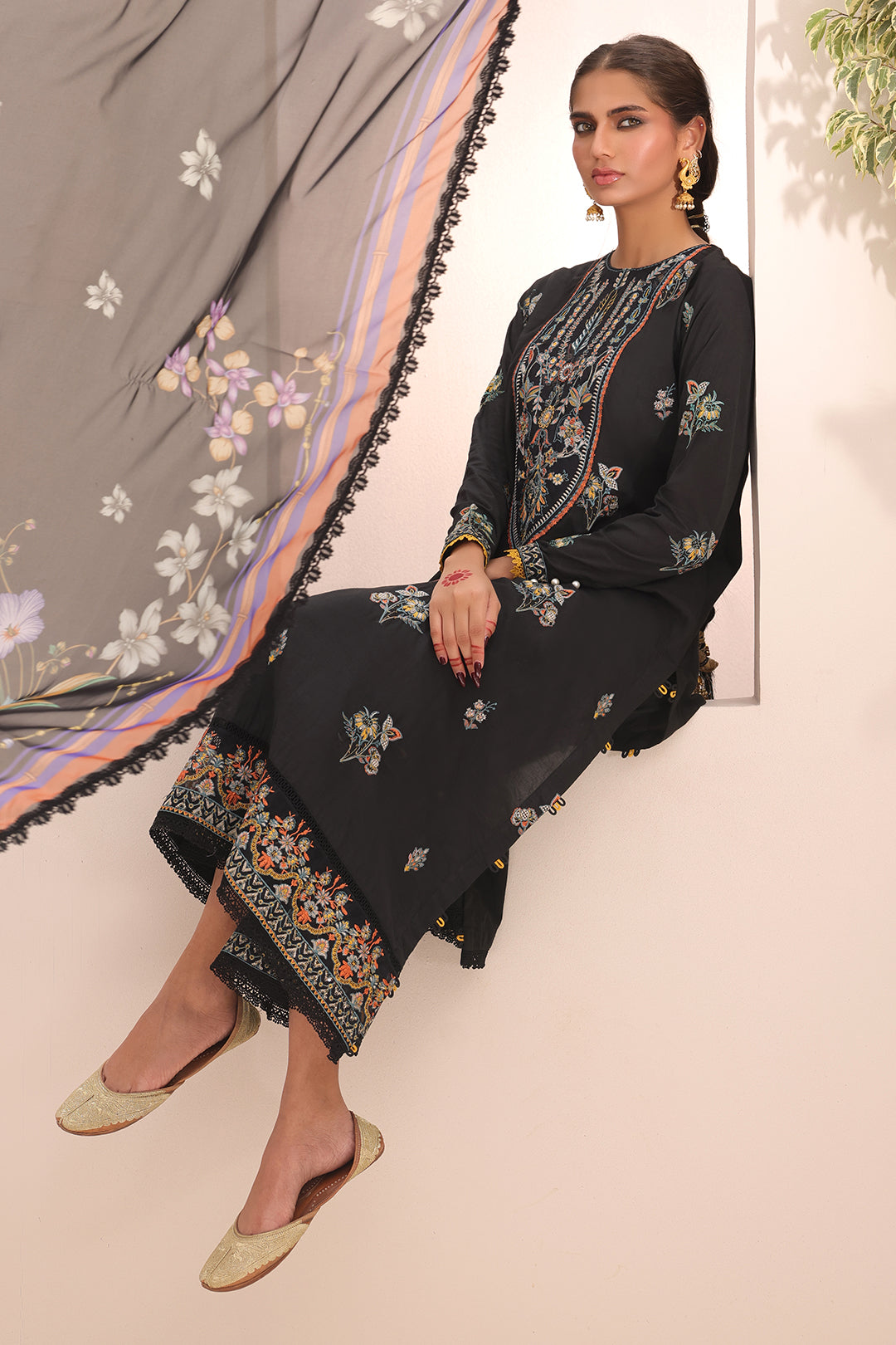 Zellbury | Unstitched 3 Piece Cambric | Embroidered Shirt Shalwar Dupatta - 1547 by Maria Faisal - Registered Vendor of : Zellbury Women - type : Signature Unstitched - 100% original wedding dresses