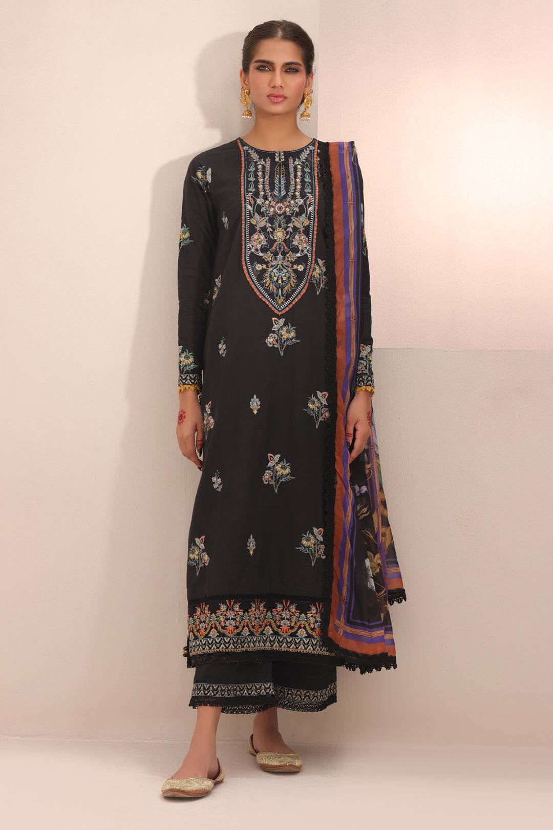 Zellbury | Unstitched 3 Piece Cambric | Embroidered Shirt Shalwar Dupatta - 1547 by Maria Faisal - Registered Vendor of : Zellbury Women - type : Signature Unstitched - 100% original wedding dresses