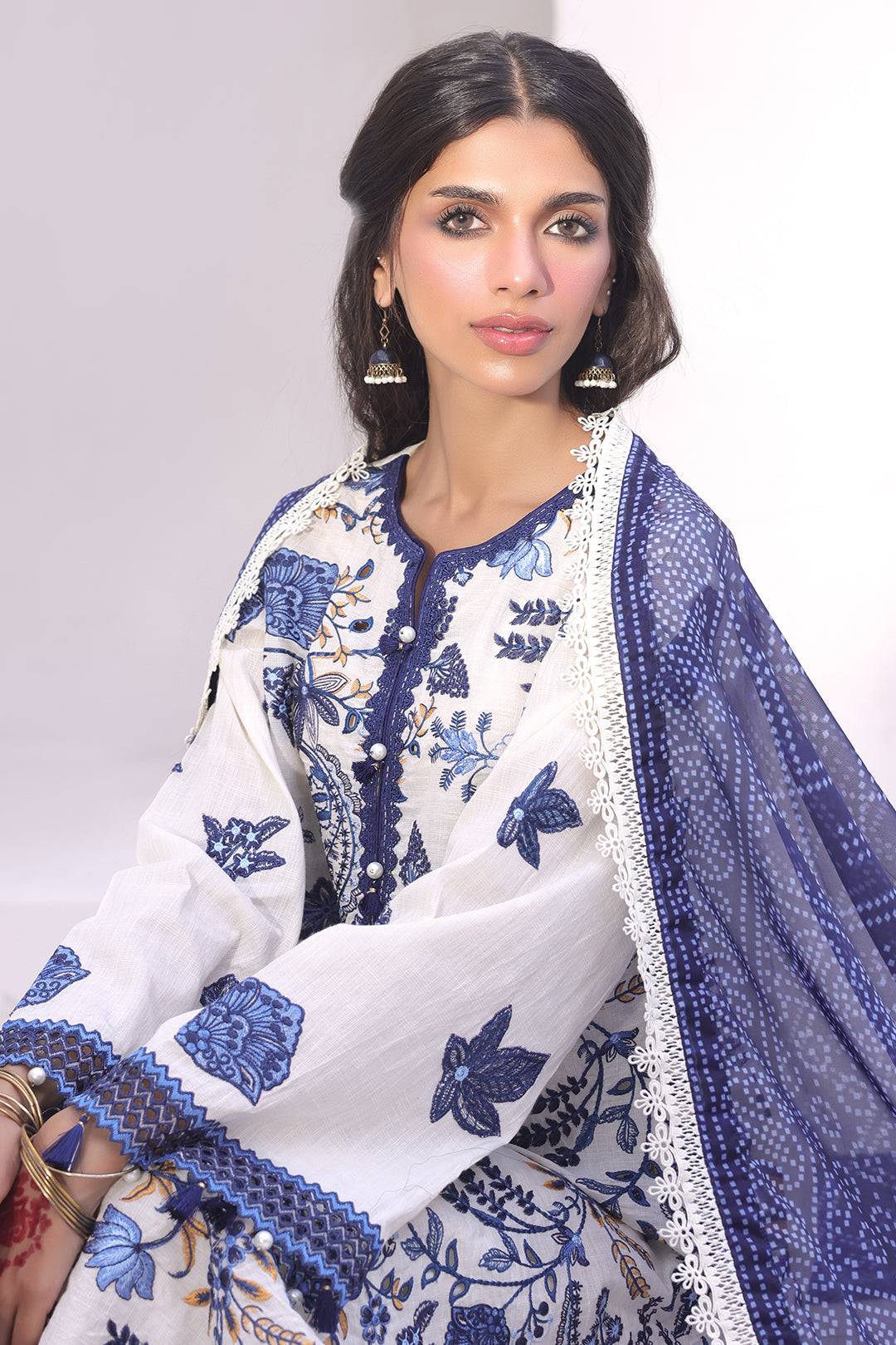 Zellbury | Unstitched 3 Piece Cambric | Embroidered Shirt Shalwar Dupatta - 1554 by Maria Faisal - Registered Vendor of : Zellbury Women - type : Signature Unstitched - 100% original wedding dresses