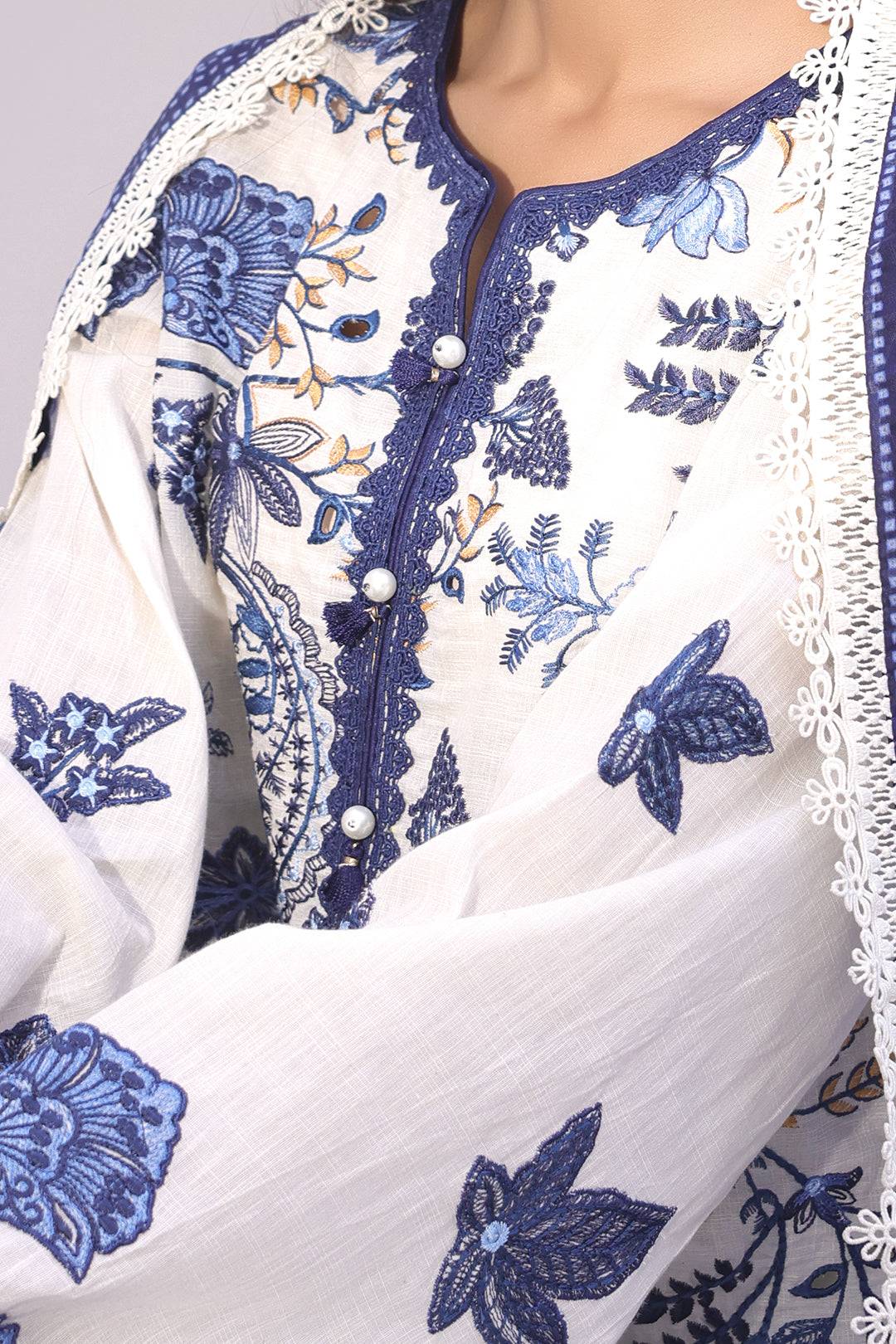 Zellbury | Unstitched 3 Piece Cambric | Embroidered Shirt Shalwar Dupatta - 1554 by Maria Faisal - Registered Vendor of : Zellbury Women - type : Signature Unstitched - 100% original wedding dresses