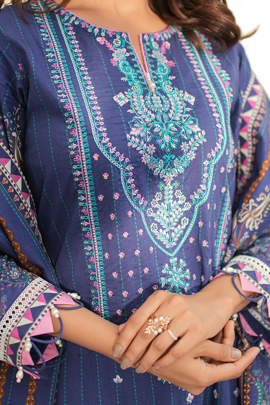 Zellbury | Unstitched 3 Piece Lawn | Embroidered Shirt Shalwar Dupatta - 1680 - Designer Dress with Intricate embroidery and embellishments. Shop elegent wedding dress at Maria Faisal.